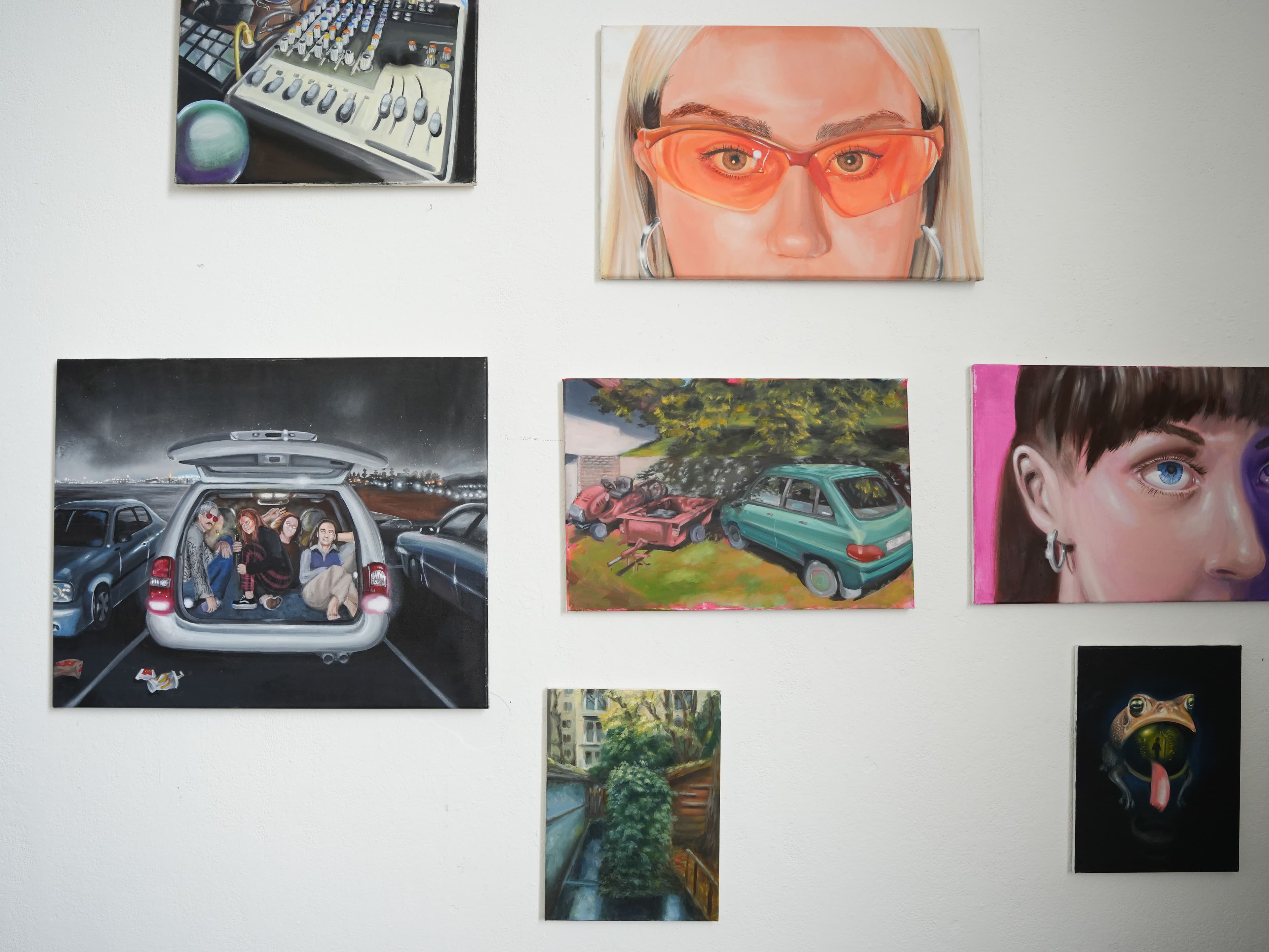 Works on the studio wall